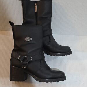 Harley-Davidson Women's Black Moto Boots Size 8.5
